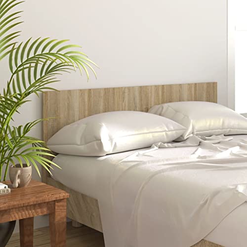 JUNZAI Cabecero de Cama, Cabeceira Cama, Cabezal De Cama, Cabecero Y Mesitas, Mesilla De Noche, Madera contrachapada Sonoma...
