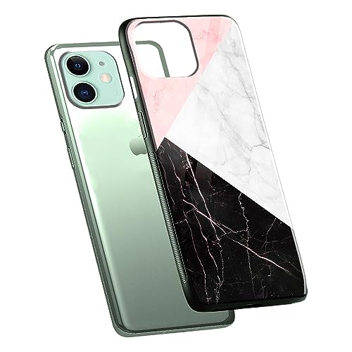 Image of COLORflow Back Cover Compatible with iPhone 11 | Beautiful Marble Black White Pink | Shockproof TPU Bumper Cover with Camera Protection Back Cover