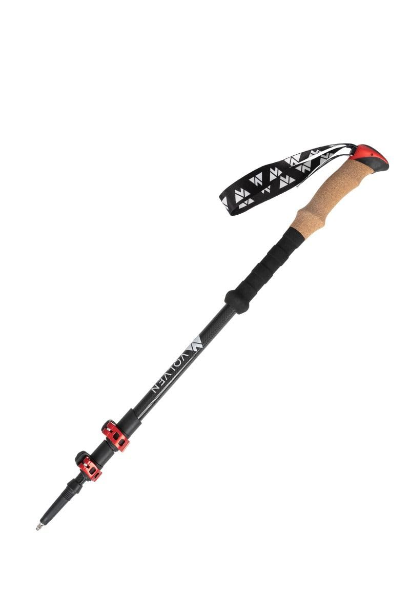 Volven Kije Trekkingowe Adventure Carbon Czerwony