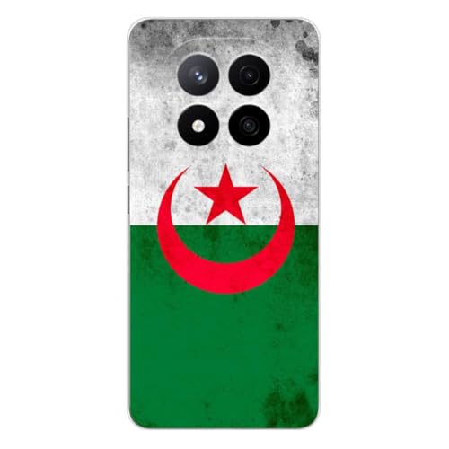 1001coques Coque Compatible avec Xiaomi Redmi Note 14 Pro 5G, Xiaomi Redmi Note 14 Pro Plus 5G - Housse Fine en Silicone Transparente - Design Drapeau Algerie