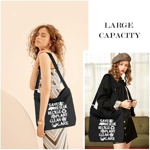 Image of Lify Women's Retro Large Size Canvas Shoulder Bag Hobo Crossbody Handbag Casual Tote - 1 Piece