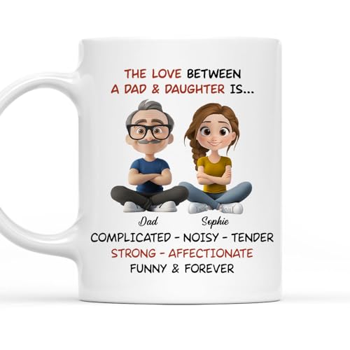 Taza personalizada para hija de cerámica blanca 11 oz miniatura 1