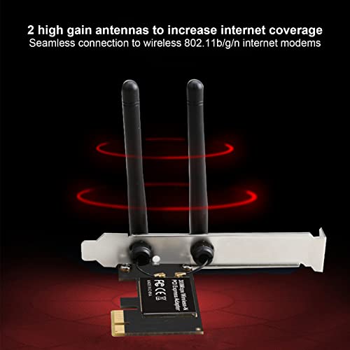 Tarjeta WiFi PCIe Dilwe para PC, tecnología 11N, antenas de alta ganancia, 802.11b/g/n, 300 Mbps, compatible con Windows 10/8.1/8/7 y Linux miniatura 2