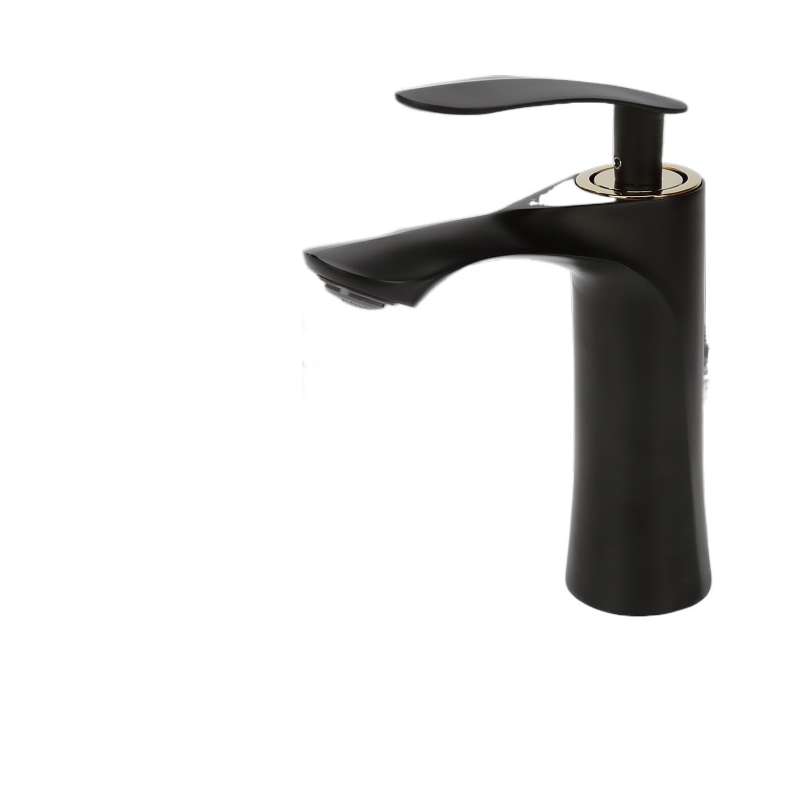 JNTFNE Modern Chrome-Plated Bathroom Basin Faucet - Single Handle Hot and Cold Water Tap for Sink,Bathroom Sink Faucet(Mp19 1 Black a)