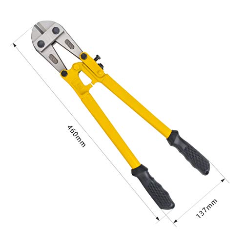 Gunpla 18 inch Bolt Cutter Cropper Heavy Duty Hand Tools Bi-Material Cutters with Soft Rubber Grip Handles Chrome Vanadium Steel Blade for Cutting Chains Padlocks Wire Mesh - Thumbnail 2