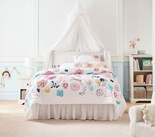 Ruffled Bed Skirt With Split Corner 100% Microfiber Soft,Sheen & Wrinkle Free Bed Skirt Gathered Style Dust Ruffle Bed Skirt With 24 Inch Drop Three Sided Coverage Dust Ruffle (White,Queen) #TOP5