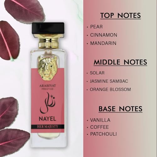 Image of Arabiyat Nayel Her Majesty Eau de Parfum 70ml - Long Lasting Arabic Perfume for Women, Royal Floral Woody Scent, Vaporisateur Natural Spray