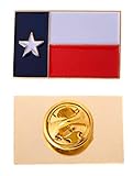Texas TX State Flag Lapel Enamel Made of Metal Souvenir Hat Men Women Patriotic Texan (Rectangle...
