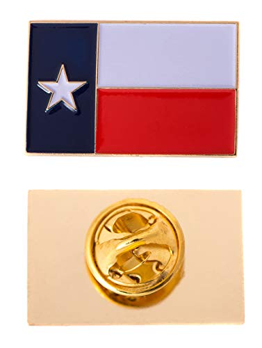 Texas TX State Flag Lapel Enamel Made of Metal Souvenir Hat Men Women Patriotic Texan (Rectangle Pin)