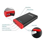 Arteck Car Jump Starter Auto Battery Charger and 12000mAh USB-C External Battery Charger Car Jumper for 12V Automotive, Motorcycle, Boat, Phone with Clamps, 800A Peak 5.0L Gas 3.0L Diesel Max - 5