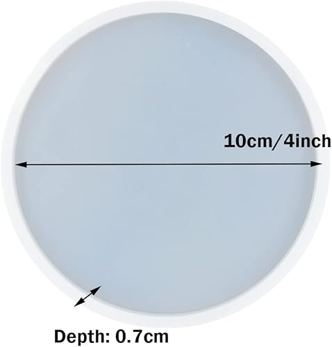 Miniatura 2 de Molde epoxi de forma redonda, 5 piezas, molde de silicona de base redonda de fundición de resina, tamaño mediano de 4 pulgadas