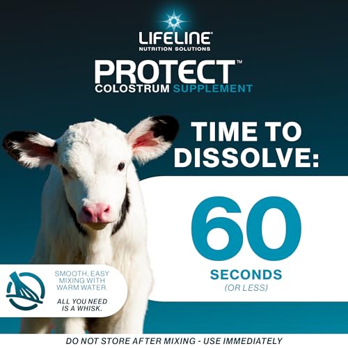 Image of ANNUSO LIFELINE Protect Colostrum Supplement for Calves, 1lb Bag - 50g Globulin Protein per Feeding - 20% Added Fat and Carbohydrates - Immune and Energy Support for Newborn Calves