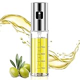 Oil Sprayer for Cooking - 100ml Olive Oil Sprayer for Kitchen, Stainless Steel Glass Oil Sprayer, Oil Spray Bottle for BBQ, Salad, Grilling, Roasting, Baking