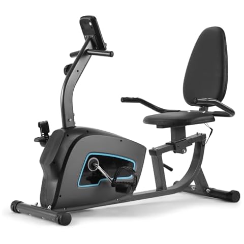 Recumbent Exercise Bike for Home Stationary Bike Sturdy Quiet 8 Levels Exercise Bike Large Comfortable Seat Heart Rate Handle & Device Holder 300 LB Weight Capacity Cover