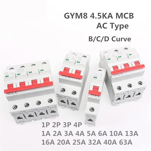Magnetotérmico de 4 polos y 63A curva C para carril DIN con indicador visible 6
