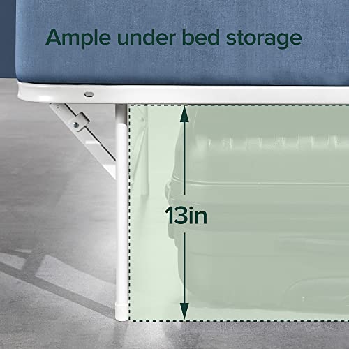 Image of Zinus SmartBase Tool-Free Assembly Mattress Foundation, 14 Inch Metal Platform Bed Frame, No Box Spring Needed, Sturdy Steel Frame, Underbed Storage, White, Twin XL