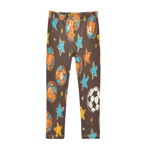 Bolaz Toddler Girls Leggings Printed Yoga Pants Leggings Football and Star for Kids