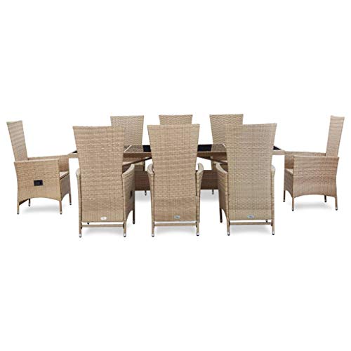 Chenshu 9-TLG. Garten-Essgruppe mit Auflagen, Gartenmöbel Set, Gartengarnitur, Garten Sitzgruppe, Lounge Set… – Bild 4