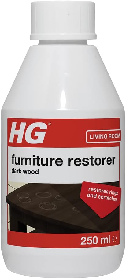 Dark Wood Furniture Restorer - Cleans & Reduces Marks, Stains, Rings & Scratches on Wooden Surfaces - Anti-Ageing Treatment for Dark Wood - 250ml