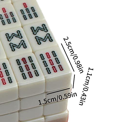 Mahjong Game Set - Chinese Mahjong Set - Traditional Mah Jong Game Set With 144 Mini Tiles - Portable Travel Mahjong Set - Mahjong Board Game For Family Gathering Leisure Time Party, 0.98*0.59*0.43In #TOP6