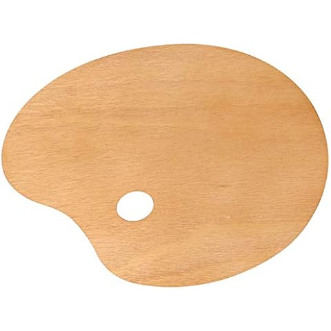 Paleta de Pintura de Madera, Ligera y Lisa, Ovalada, para Adultos y niños Cover