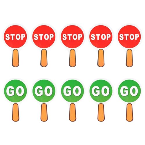 学校建設現場の駐車場のコントロールイベントの方向のための10の両面停止標識ハンドヘルドのパック