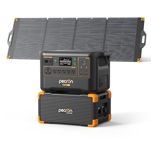 Image of Pecron Portable Power Station F3000LFP with 3840Wh Extra Battery, 200W Solar Panel*1, 3072Wh Solar Camping Generator, 3600W Solar Generator for RV, Home Use, CPAP