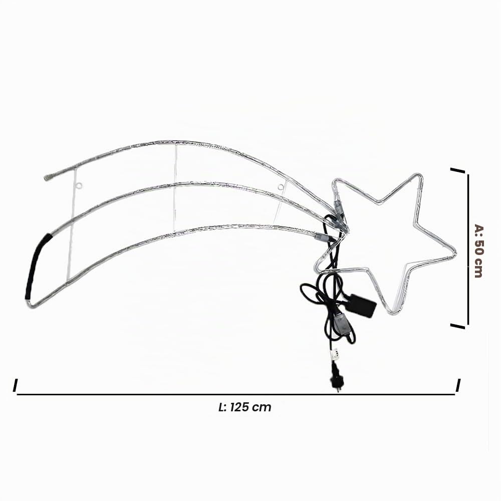 Decorazioni per esterno NATALIZIE Stella cometa 180 luci led bianco caldo CM 125 grande cm 125 LUMINOSA addobbi DECORAZIONI di natale