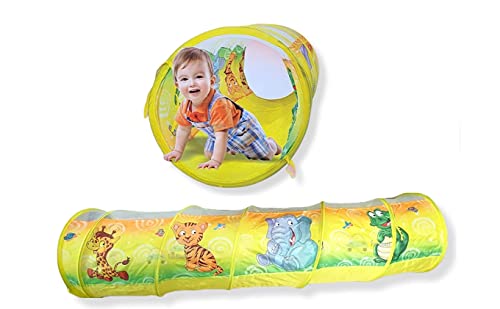 FunBlast Kids Pop up Indoor & Outdoor Tunnel for Toddlers, 6 Feet Long Foldable Tunnel Tent for Kids, Pop-Up Activity Toys for Kids – Multicolor