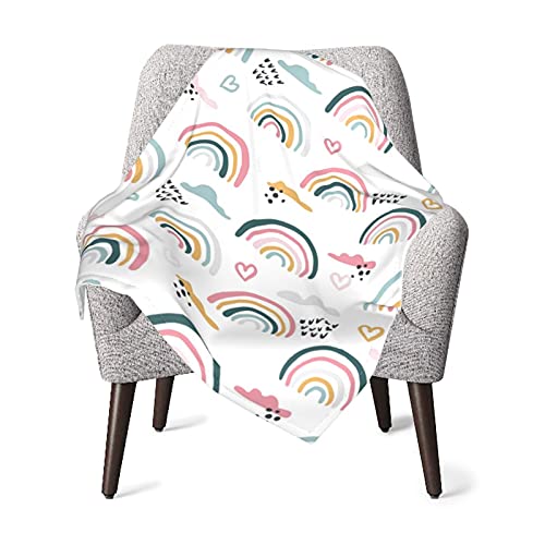 zigani Blankets, Cozy Soft Fuzzy Lightweight Breathable Swaddle Blankets for Crib Stroller and Bed（30X40in） (Rainbows)