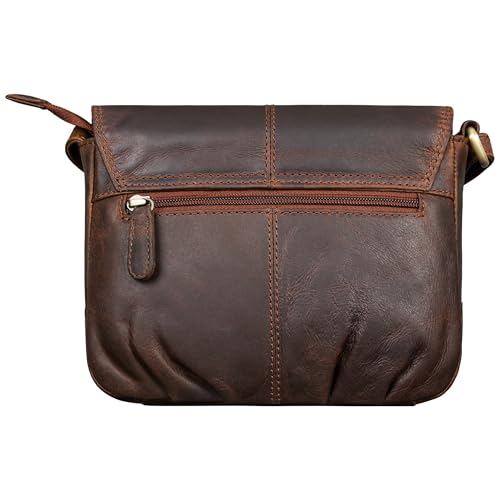 Sac à main en cuir véritable Iris de style vintage marron - 6