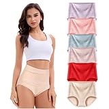 Women's Briefs Underwear Cotton High Waisted Panties for Women Pack Tummy Control Ladies Panty Fashion Multipack(J Assorted,M)