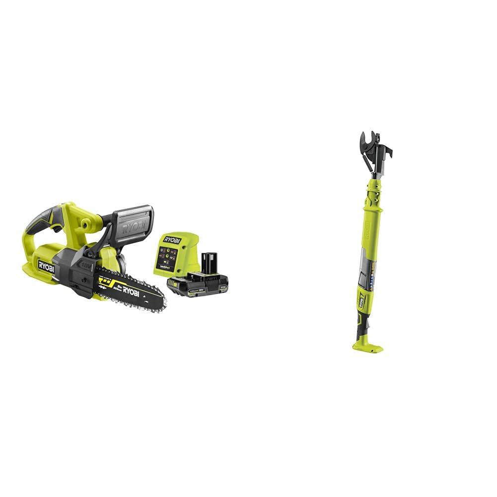 Tronçonneuse et coupe-branche RYOBI 18V ONE+ avec batterie et chargeur