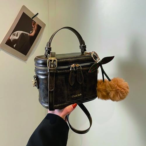 Bolso tipo caja para mujer negro estilo estilizado miniatura 5