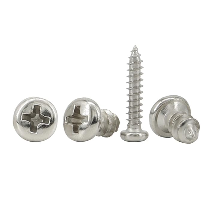M2.2 Phillips recessed pan Head Round Head self-Tapping Screw Cross Nickel-Plated Bolts PA2.2 GB845 4mm 5mm 6mm 8mm 10mm Length - (Size: M2.2x8mm 100Pcs)