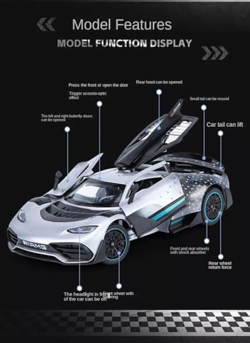 Image of Magicwand 1:24 Scale Die-Cast Metal Merrc AMG-ONE【Large】 with 4 Openable Doors,Lights & Music【Pack of 1】【Colors As Per Stock】