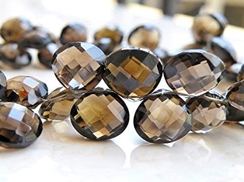 Quartz fumé cœur facetté 10mm pierre naturelle haut de gamme pour création bijoux
