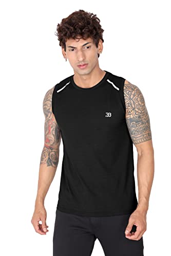 Image of Big Button Mens Dry Fit Stretchable Cut Sleeves Sports Tshirt Tank Top