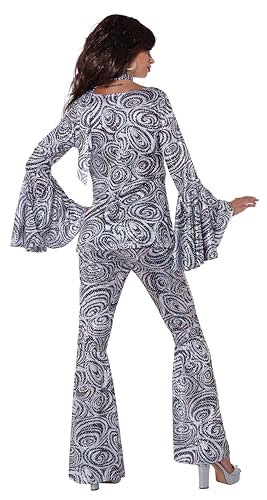 California Costumes 1113 Foxy Lady 70s Adult-Sized Costume, White,black, Large 10-12,Medium 8-10,Small 6-8,X-Large 12-14