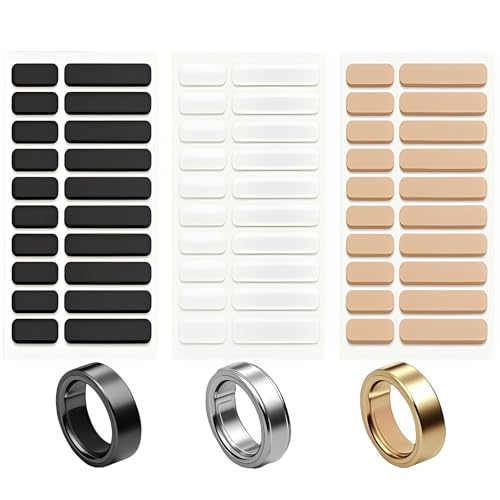 Smart Ring Size Adjuster Compatible with Oura Ring Spacer Ring Adjuster Compatible with Oura Ring Gen 4/3 Samsung Galaxy Ring Ultra Human Ring AIR RingConn 2/1 Amazfit Helio Rings Comfortable for Loose Rings.(Black+White+Skin)