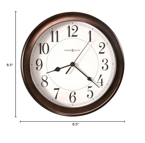 Howard Miller Fruitland Wall Clock II 549-683 - 8.5-Inch Oil-Rubbed Bronze Decor