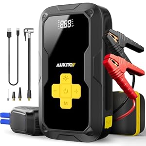 Jump Starter with Air Compressor, AUXITO 3500A Portable Car Jumper, 120PSI Digital Tire Inflator, 12V Jump Box for All Gas/8L Diesel Engine, Power Bank with Type-C Quick Charger, 400LM Emergency Light