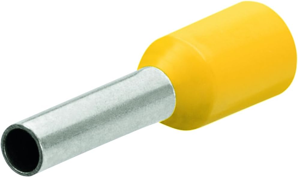 97 99 356 End Sleeves/Ferrules with Collar 26mm for 6mm 100 Pcs. in Yellow