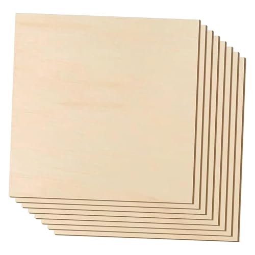 UxicRuya Tablero de Madera para Pasatiempos Creativos, Contrachapado Multifuncional, Madera en para Cortar Y Grabar, Proyectos de Bricolaje para, 8 Piezas, 4 Mm