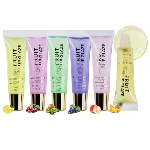 Duroecsain Gloss Labios Brillo | 6X Fragancia Afrutada Hidratante Tratamiento Labios | Producto Portátil para Cuidado de Labios Ideal para Viajes, Hogar, Actividades al Aire Libre y Escuela