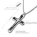 Son Gifts From Mom To My Son Necklace From Dad Faith Cross Necklace Present Graduation Birthday Christmas Gifts Message Card＆LED Gift Box (SN928 Silver-black Wooden Led Box)