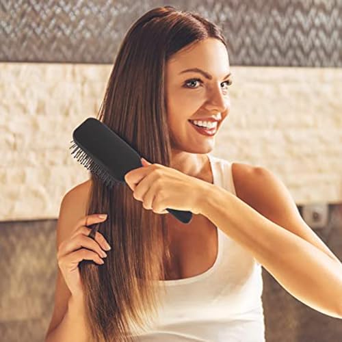 Image of GITGRNTH 4-Piece Black Hair Brush and Comb Set - Detangling Paddle Brush, Round Brush, Fine & Wide Tooth Combs - Styling Kit for All Hair Types, Women, Men & Kids (4 Comb Set)