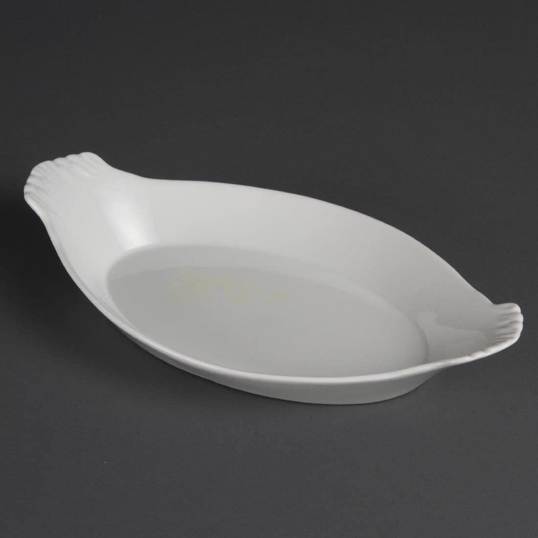 Olympia Whiteware - Platos ovalados para servir (6 unidades, 320 x 177 mm)