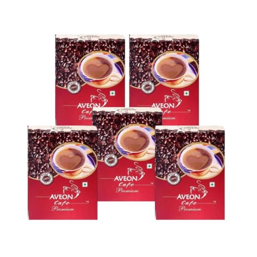 Image of Aveon Cafe Premium Instant Coffee Pack of 5 (200g Each) � Rich & Smooth Agglomerated Blend | 100% Coffee | Arabica & Robusta | 1Kg Total