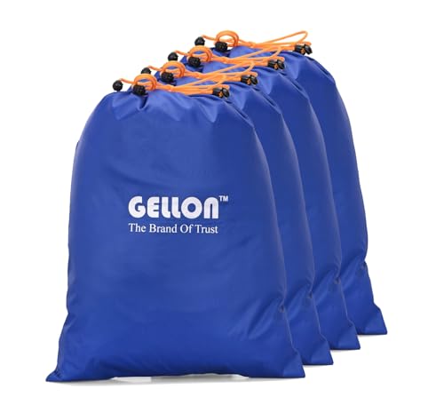 Image of Gellon 4 Pc Shoes Bag in Umbrella Cloth with Water Proof for Travel & Storage Travel Organizer for Women & Men Travel Accessories Shoes Cover Pouch for Travel Essentials in Blue Color